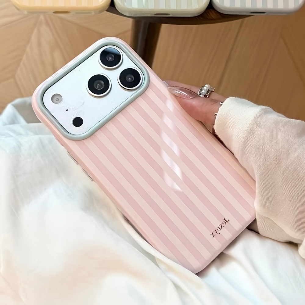 Apple Iphone 15 Pro Max - Luxury Korean Fashion Stripes Candy Color