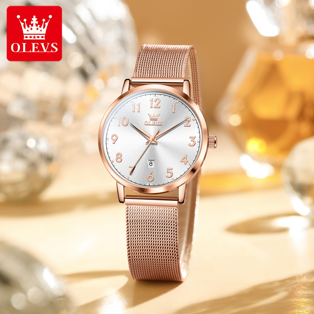 OLEVS 5653 Woman Watches Elega - Stainless Mesh Band 评论和价格