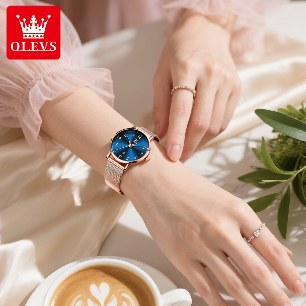 OLEVS 5653 Woman Watches Elega - Stainless Mesh Band 评论和价格