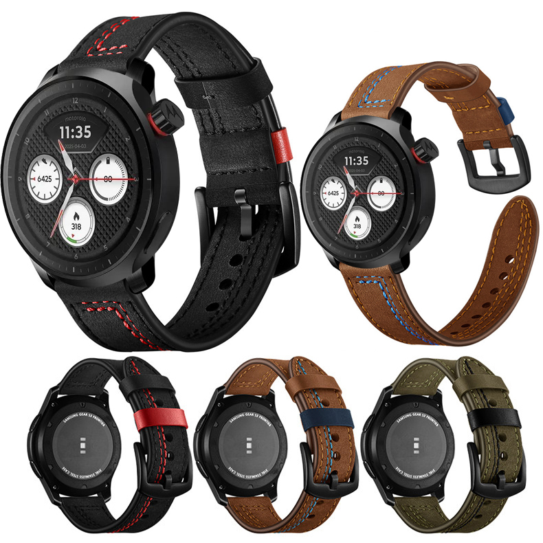 Leather Watch Strap for Motoro - Motorola Smartwatch Accessories 评论和价格