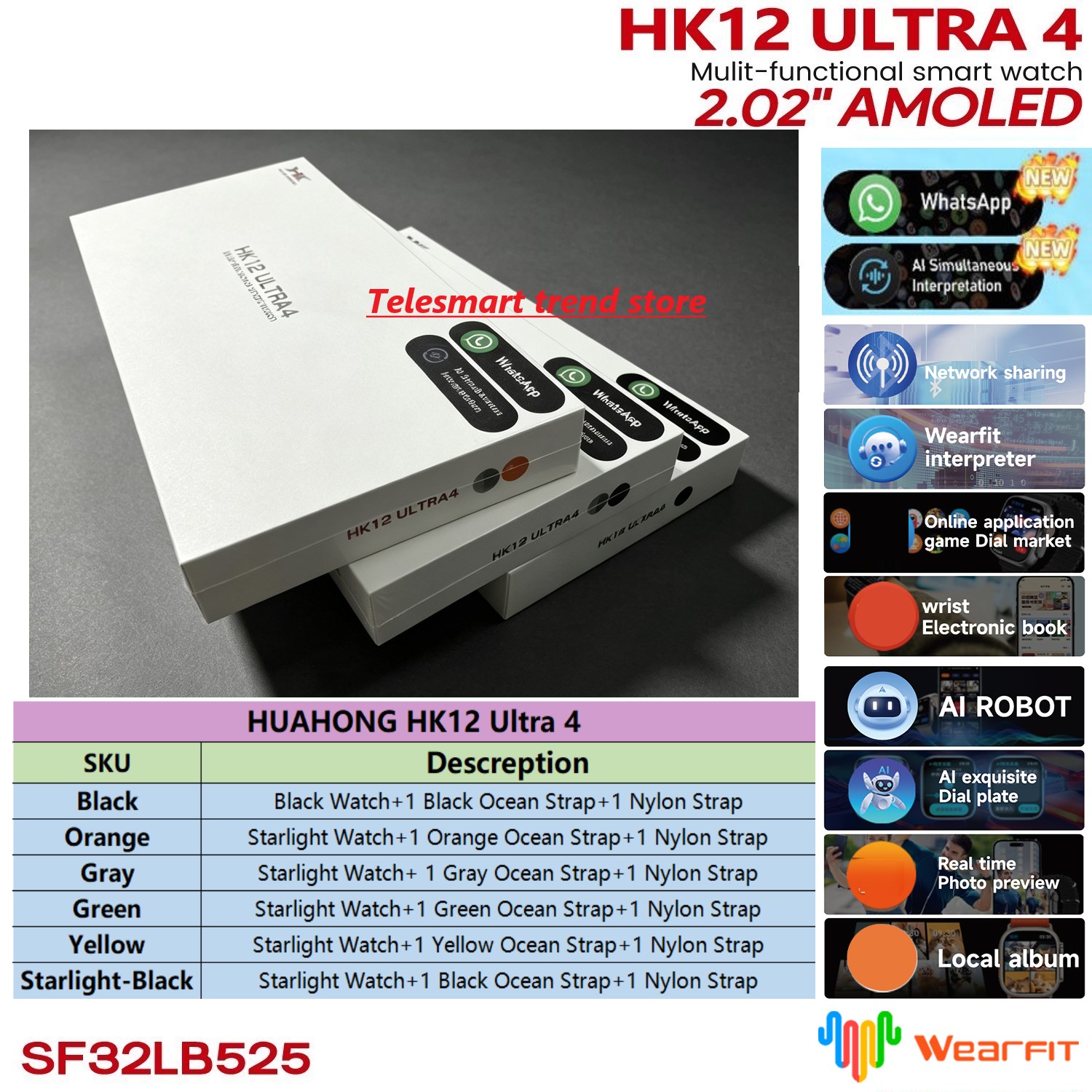 Huahong Amoled HK12 Ultra4 Sma - Smartwatch Nexus 评论和价格