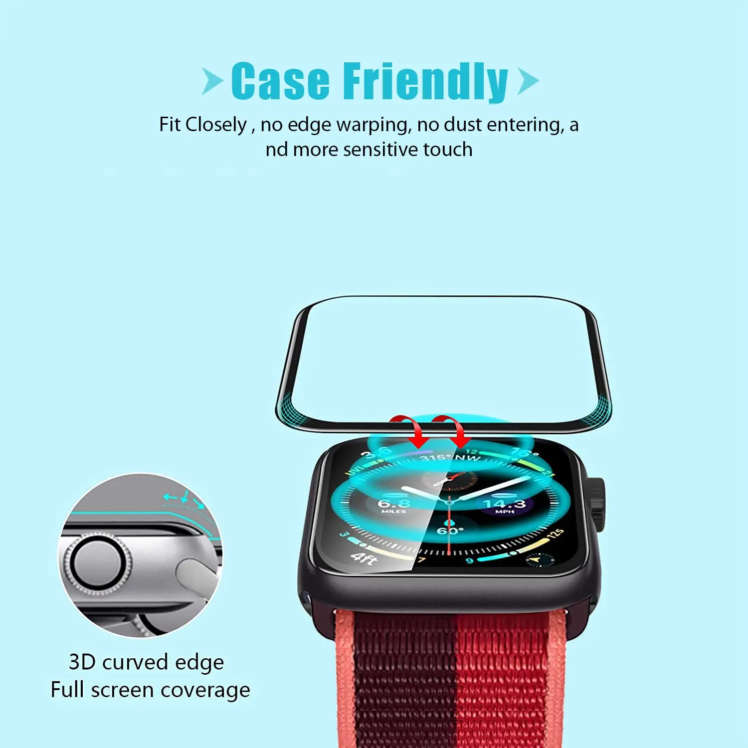 Screen Protector 3D Tempered F - Watch Case Bumper 评论和价格