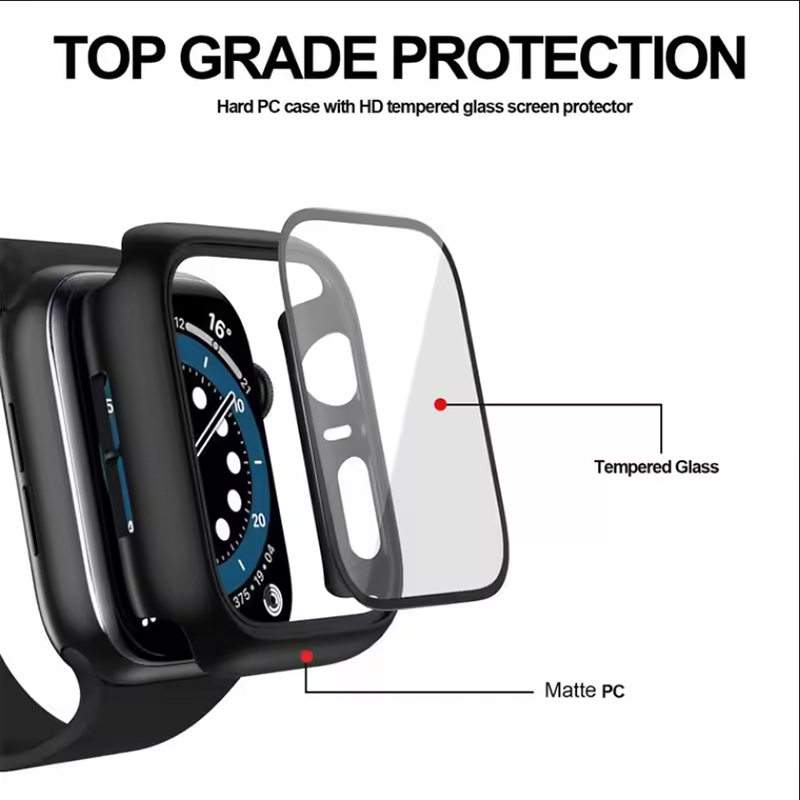 Tempered Glass+Cover For Apple - Watch Case Bumper 评论和价格