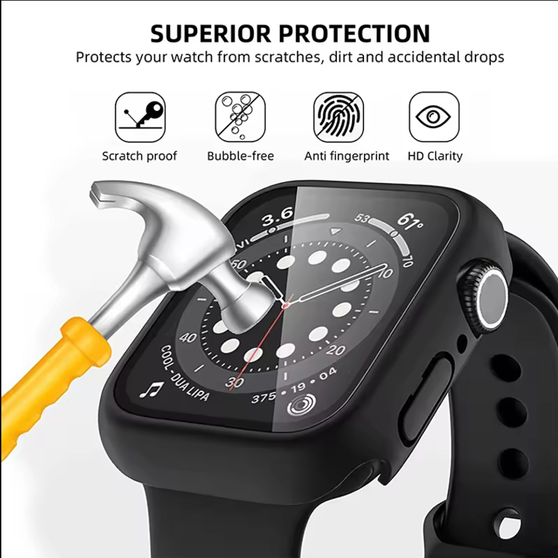 Tempered Glass+Cover For Apple - Watch Case Bumper 评论和价格