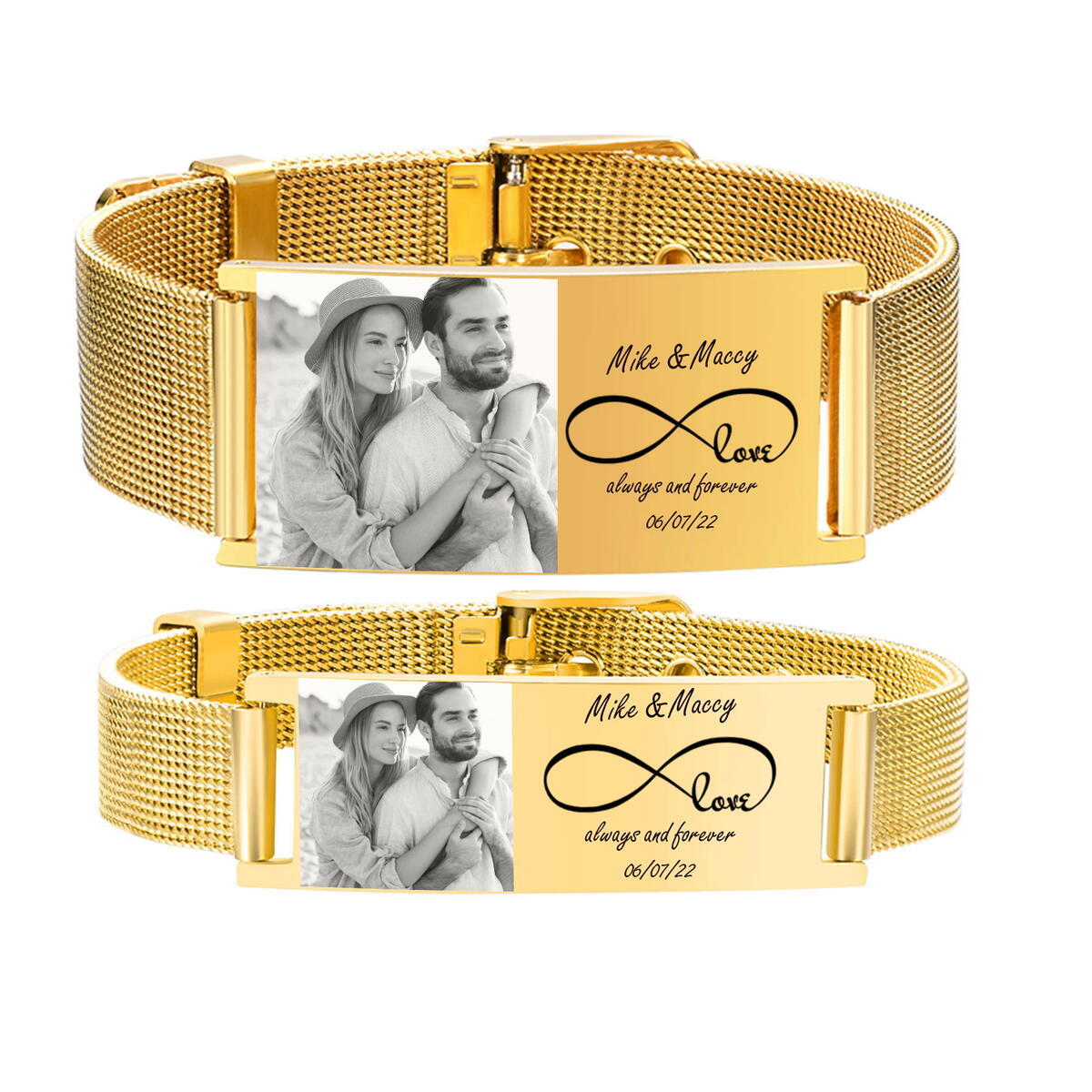 Personalized Photo Bracelet, S - Stainless Mesh Band 评论和价格