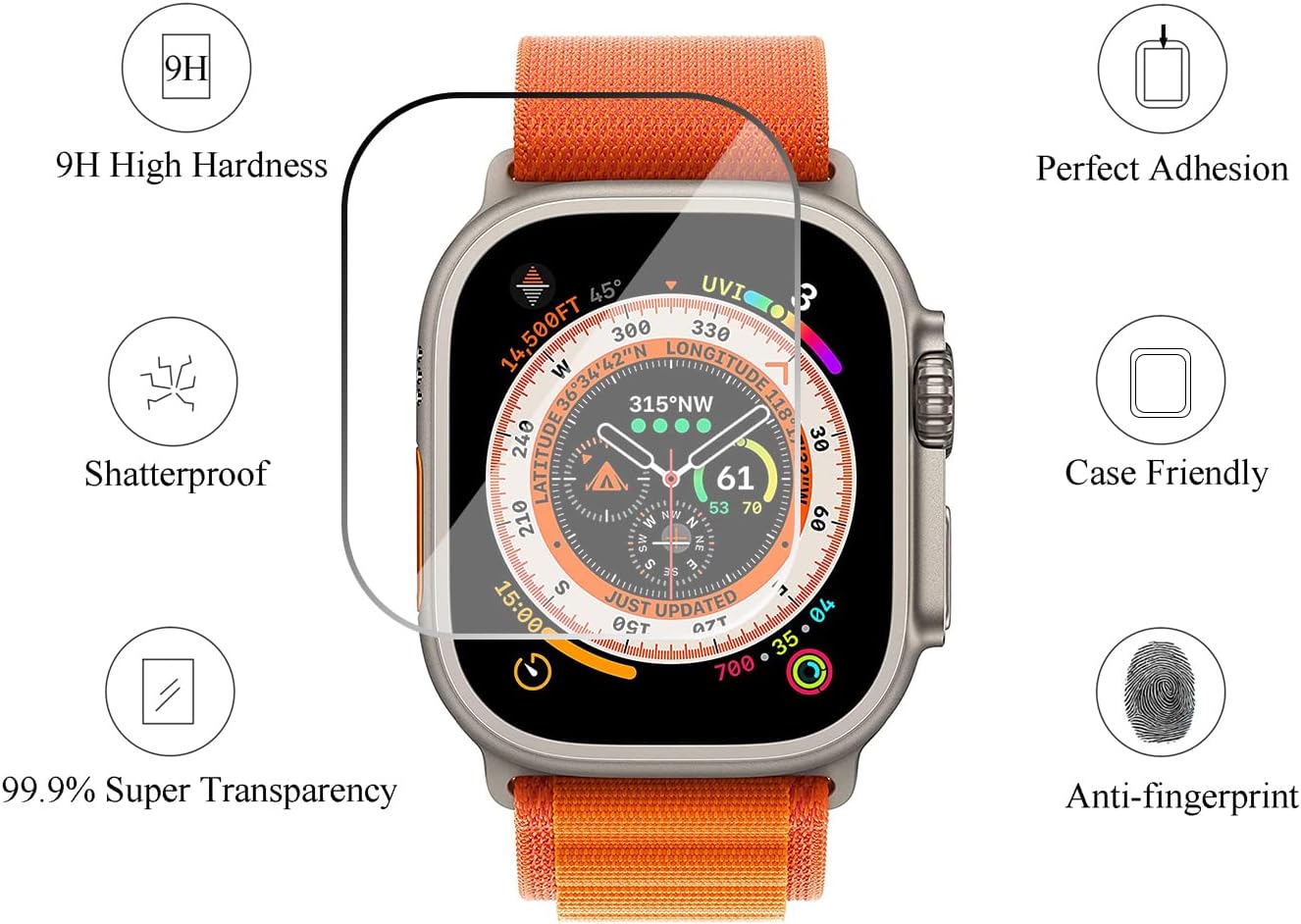 Tempered Glass for Apple Watch - Watch Case Bumper 评论和价格