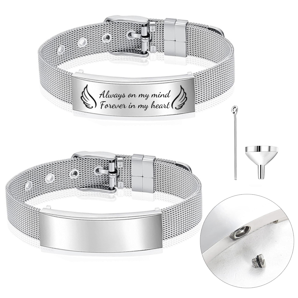 Cremation Jewelry Urn Bracelet - Stainless Mesh Band 评论和价格
