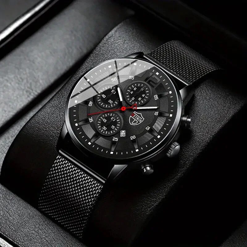 DEYROS Mens Fashion Minimalist - Stainless Mesh Band 评论和价格