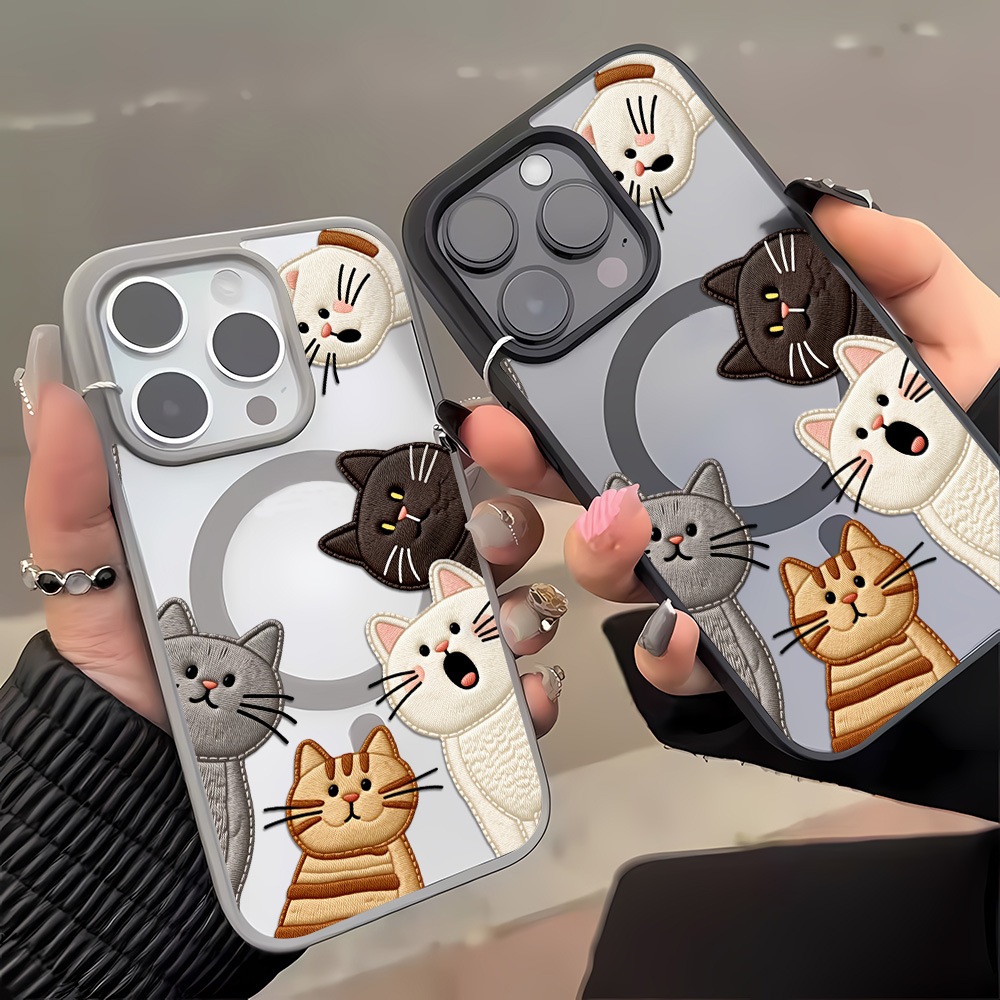 Cute Faux Embroidery Cat Phone - Apple Iphone 15 Pro Max 评论和价格
