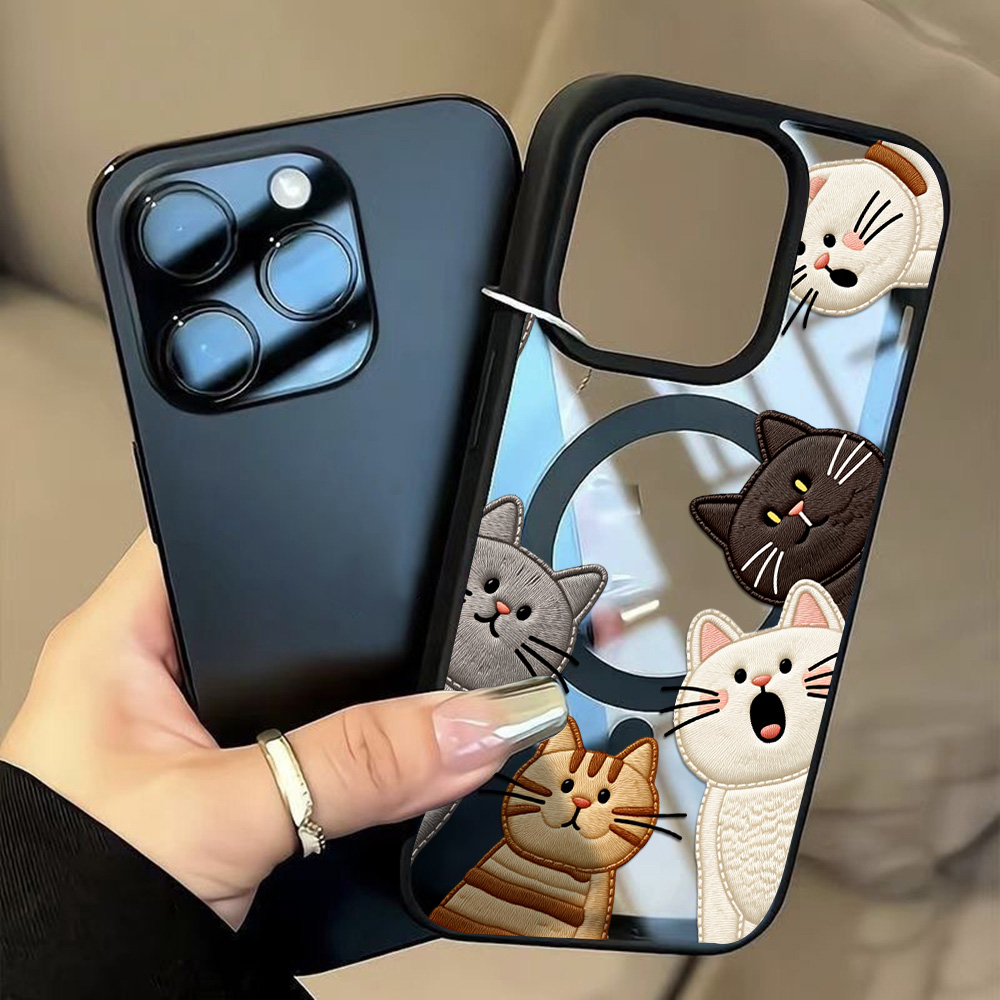 Cute Faux Embroidery Cat Phone - Apple Iphone 15 Pro Max 评论和价格